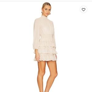 Long sleeve smoked neck dress